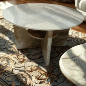 Luxury Round Marble Coffee Table – Modern Minimalist Design for Elegant Interiors