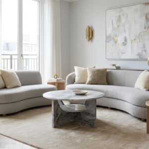 Luxury Round Marble Coffee Table – Modern Minimalist Design for Elegant Interiors