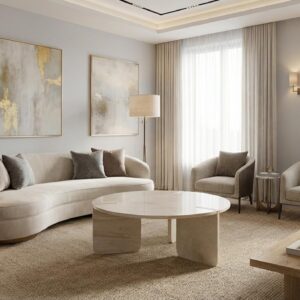 Luxury Italian Breccia Marble Accent Table