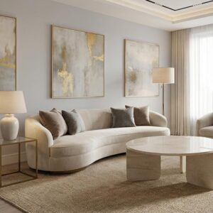 Luxury Italian Breccia Marble Accent Table - orelux