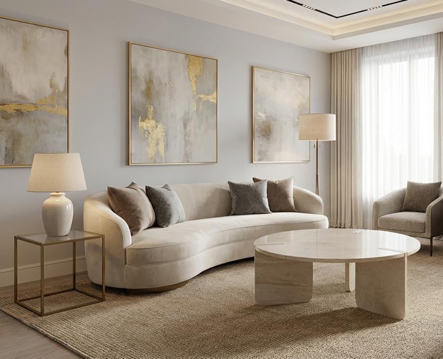 Luxury Italian Breccia Marble Accent Table - orelux