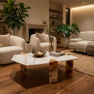 Orelux Prism Table – Natural Onyx Elegance