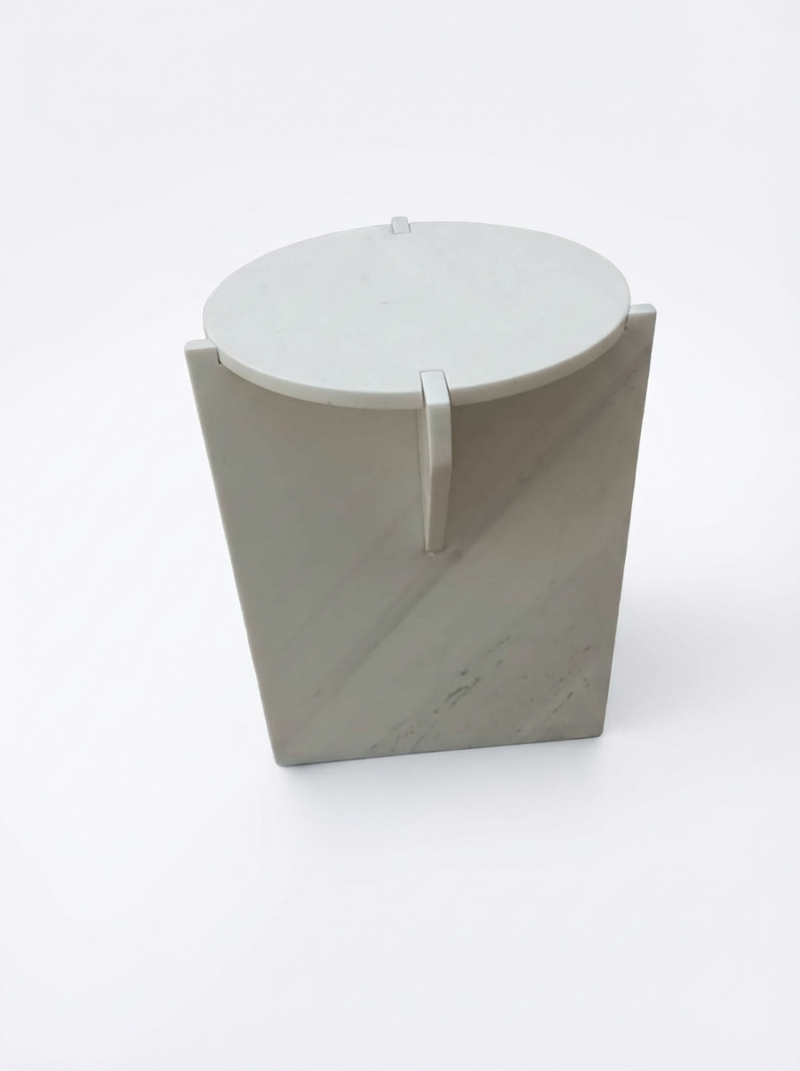 Luxury white marble side table with contemporary design